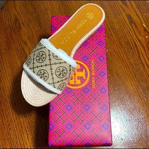 T Monogrammed Espadrille Slide